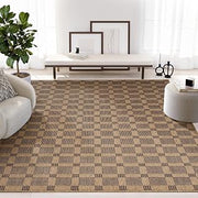 Abani Area Rug 6' x 9' - Indoor - Sage Collection - Beige Checkered Pattern - Non-Shedding - Easy to Clean, Durable for Living Rooms, Patios, Dining