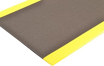 Notrax 825 Cushion Stat™ w/Dyna-Shield® Dissipative/Anti-Static Mat | 3' X 60' Black/Yellow
