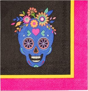 Sophistiplate Sugar Plum Party Cocktail Napkin Day of Dead, Pack of 48
