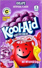 Kool-Aid Grape Flavor Unsweetened Soft Drink Mix, 0.14 oz (Pack of 192)