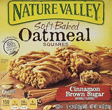 Nature Valley Soft Baked Oatmeal Squares, Cinnamon Brown Sugar, 7.44oz Box (Pack of 4)