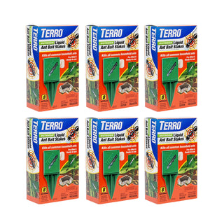Outdoor Liquid Ant Baits - 6 Pack by Terro – 48 Bait Stations, Black, Model T1812