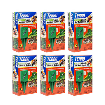 Outdoor Liquid Ant Baits - 6 Pack by Terro – 48 Bait Stations, Black, Model T1812