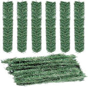 Sggvecsy 48 Pcs Christmas Garland Ties Artificial Pine Needles Faux Pine Greenery Stems 14’’ Twist Wired Tree Branches for Christmas Holiday Decoration Craft Gift Wrapping