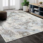 Abani Urbana Collection 3' X 5' Grey & Blue Bohemian Area Rug, Rugs Vintage Style - Traditional Distressed Accent Rug