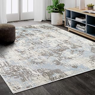 Abani Urbana Collection 3' X 5' Grey & Blue Bohemian Area Rug, Rugs Vintage Style - Traditional Distressed Accent Rug