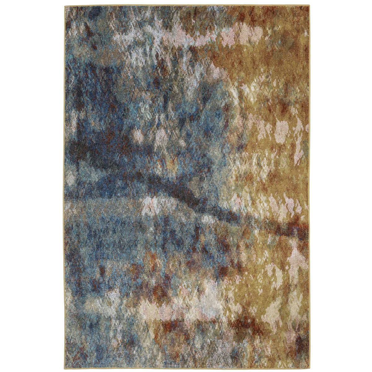 Venice / 8123X by Oriental Weavers – 6'7" x 9'2" (Rectangular), Polypropylene, Blue/ Gold, Model V8123X200280ST