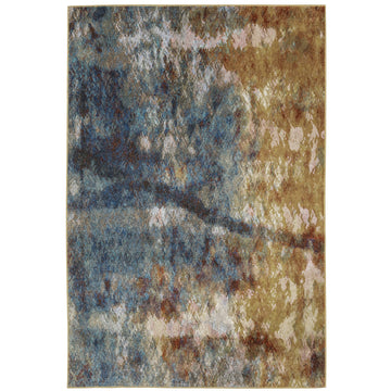 Venice / 8123X by Oriental Weavers – 6'7" x 9'2" (Rectangular), Polypropylene, Blue/ Gold, Model V8123X200280ST