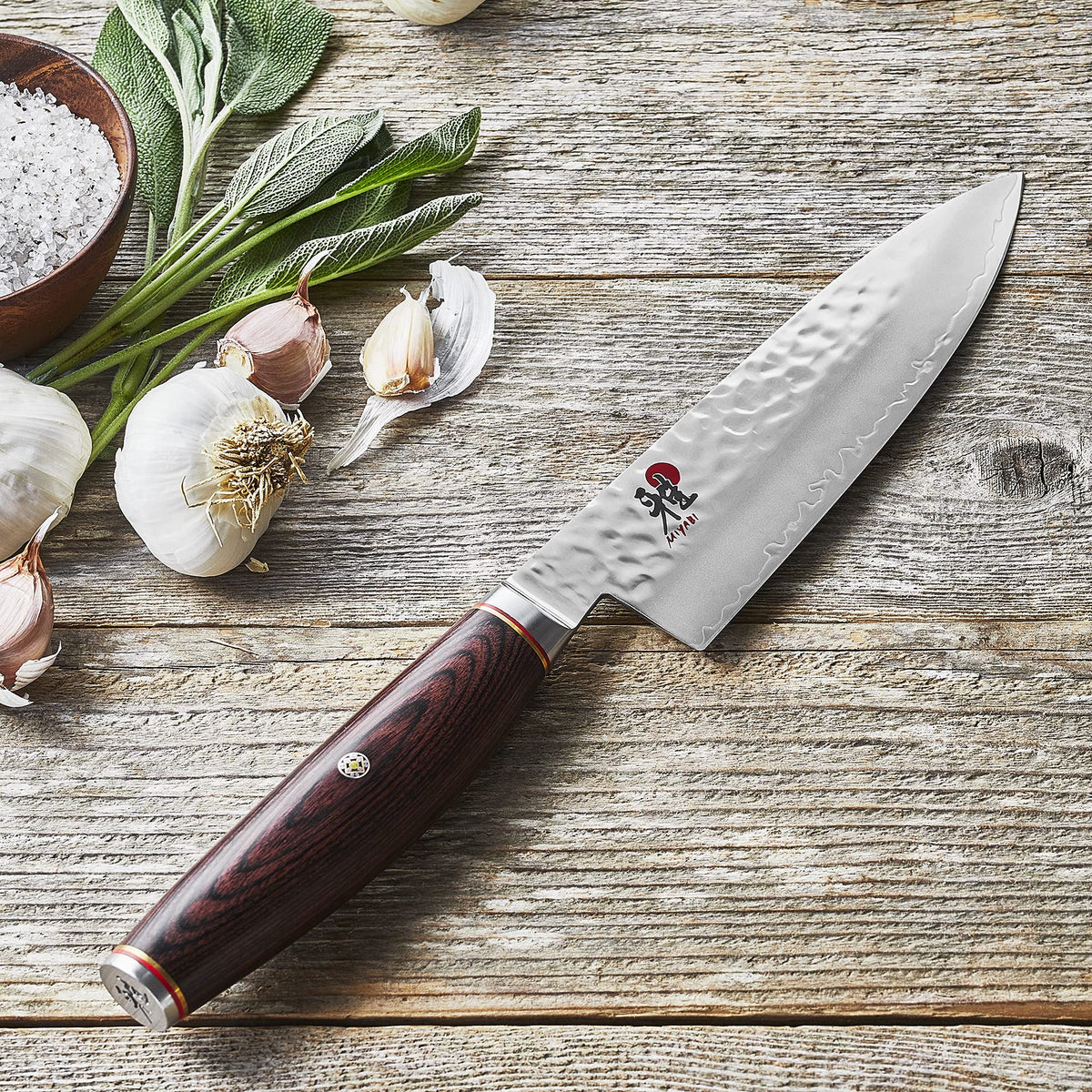 Chef's Knife by MIYABI – 6", SG2 Tsuchime Steel, Stainless Steel, Model 34073-163