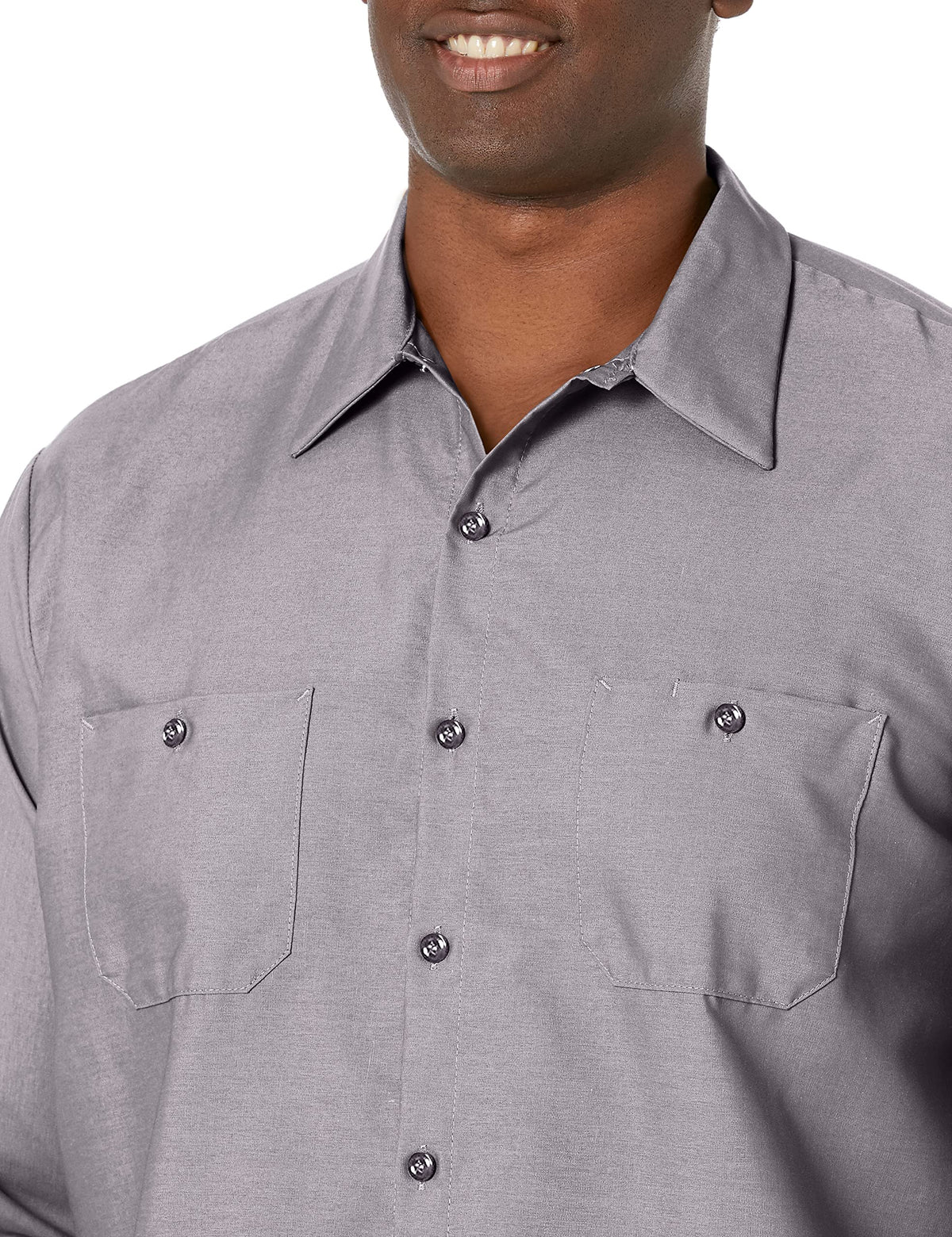 Long Sleeve Industrial Solid Work Shirt Silver Grey Small - 3 Pack by Red Kap – Silver Grey, Pack of 3, Model SP14