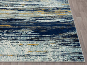 Rugs Blue & Yellow Painted Pattern Area Rug w/Bold Design Rugs Modern 4' x 6' Accent Rug by Abani – 2' x 3' (Rectangular), Polypropylene, Blue/Yellow, Model LAG110