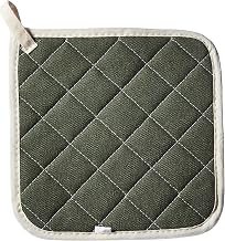 Winco 8" x 8" White/Gray Cotton Pot Holder (Set of 12)