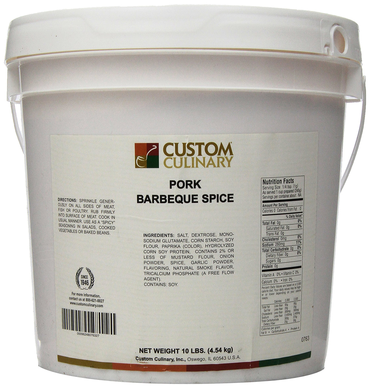 Pork Barbeque Spice by Custom Culinary – 160 Ounce (Pack of 1), Model 07636BCFPZ