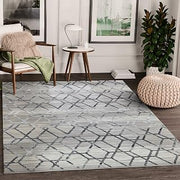 Abani 4' x 6' Distressed Grey Geometric Hexagon Pattern Area Rug Rugs Nova Collection Modern Eclectic Accent Rug