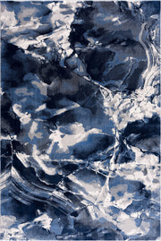 Rugs Contemporary Blue & Grey Marble Ice Design Washable 7'9" x 10'2" (8'x10') Area Rug - Modern Swirl Watercolor Bedroom Rug by Abani – 8' x 10' (Rectangular), Model REG110A-8
