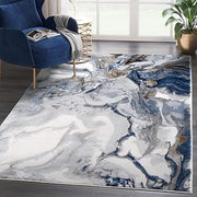 Abani Rugs Abstract Design 2'x3' Bedroom Rug - Grey, Brown & Blue Modern Multi-Dimensional Washable Area Rug