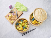 World Cuisine 6-1/4-Inch Bamboo Steamer Set by PADERNO – 6 1/4in, Bamboo, Gray, Model 49603-15