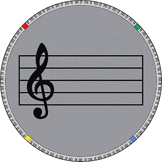 Joy Carpets Kid Essentials Music & Special Needs Play Along Rug, Gray, 13'2" Round