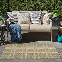 Nourison Home Horizon Indoor/Outdoor Green 3' x 5' Area Rug - Easy Clean, Non Shedding, Bed Room, Living Room, Dining Room, Kitchen (3' x 5')