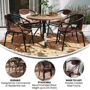Flash Furniture Dark Brown / Set of 4 / Contemporary Patio Dining Chairs
