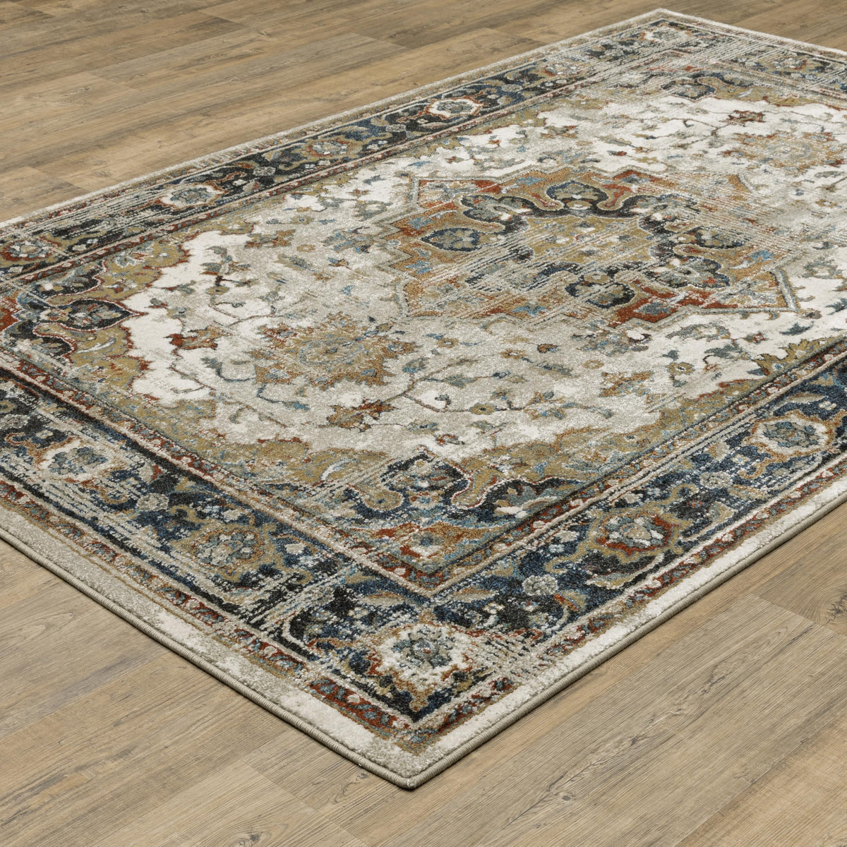 Venice / 54X by Oriental Weavers – 7'10" x 10', Polypropylene, Beige/ Blue, Model V054X8240305ST