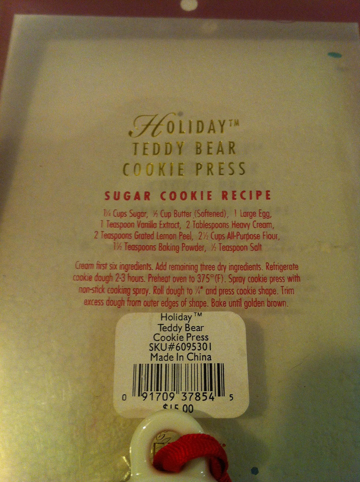 Holiday Teddy Bear Cookie Press by Lenox – Other, White