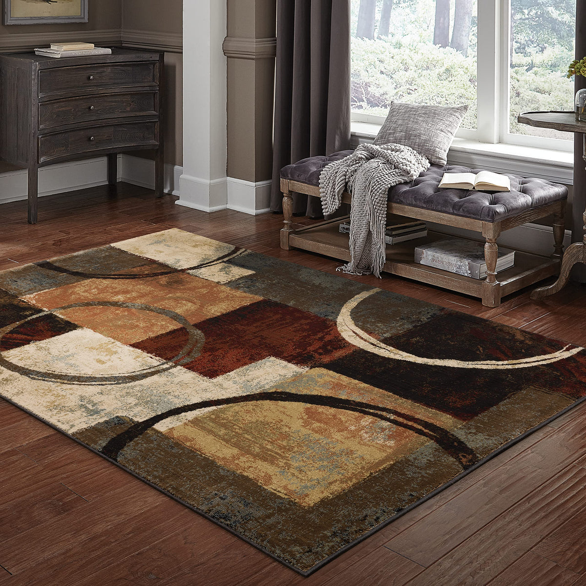Oriental Weavers 3'3" x 1'10" (Rectangular) / Brown/ Black / Contemporary/Casual Area Rugs
