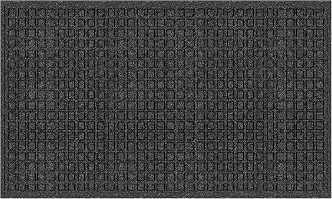 Apache Mills Textures 3' x 5' Blocks Heavy Duty Onyx Door Mat – Weather & Stain Resistant, Non-Slip, Durable Outdoor Mat – Made in USA – Superior Scraping Entrance Mat for Home or Commercial Use