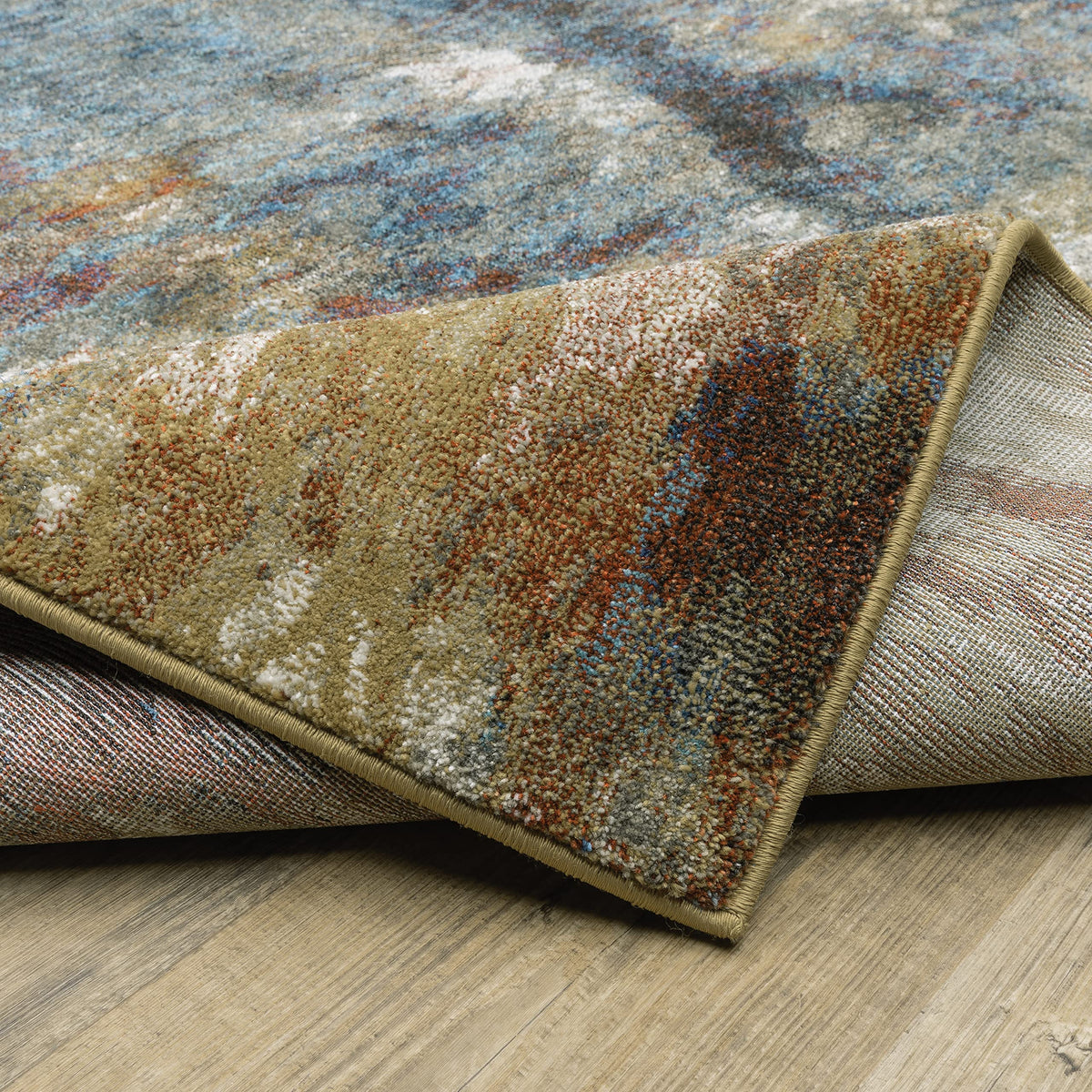 Venice / 8123X by Oriental Weavers – 6'7" x 9'2" (Rectangular), Polypropylene, Blue/ Gold, Model V8123X200280ST