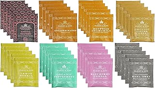Harney & Sons Assorted Tea Bag Sampler 40 Count – Harney Decaf Tea Bags Variety Packs, Herbal Tea Bundle Caffeine Free Tea
