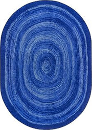 Joy Carpets Feeling Fun 7'8" x 10'9" Oval Area Rug in Color Blue