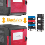 Mightylite Front-Loading Insulated Pan Carrier - Professional-Grade Multipurpose Food Carrier and Catering Food Warmer - 60 qt or 6 Pan Capacity - Red by METRO – Model ML400