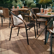 Flash Furniture Dark Brown / Set of 4 / Contemporary Patio Dining Chairs