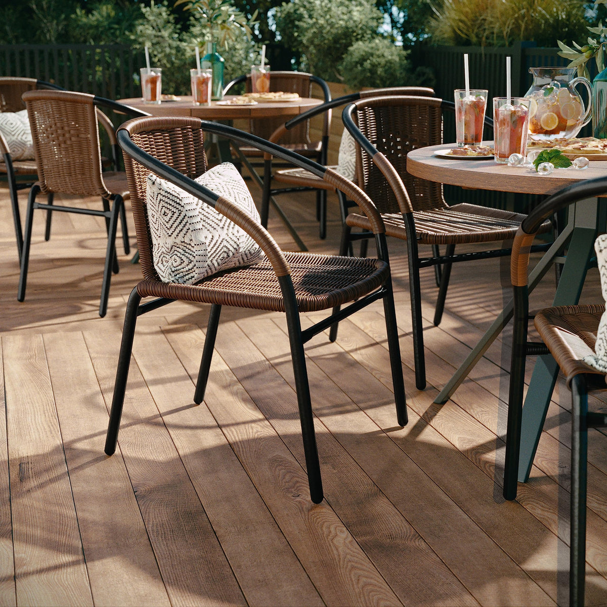 Flash Furniture Dark Brown / Set of 4 / Contemporary Patio Dining Chairs