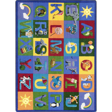 Learning Letter Sounds Childrens Rugs D Multicolor by Joy Carpets – 7'8" x 10'9" (Rectangular), Nylon, Multi Color, Model 1926D