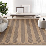 Abani Area Rug 5' x 8' - Indoor- Sage Collection - Beige Vertical Stripe Pattern - Non-Shedding - Easy to Clean, Durable for Living Rooms, Patios, Dining