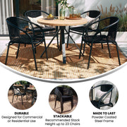 Flash Furniture Black / Set of 4 / Contemporary Patio Dining Chairs