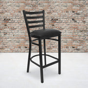 Flash Furniture Black Vinyl Seat/Black Metal Frame / Set of 2 / Traditional Barstools