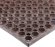 Notrax T12 San-Eze® 39" x 19.5" Nitrile Rubber Drainage Floor Mat | MicroStop® Anti-Fatigue, Non-Slip Surface, Grease-Resistant Heavy-Duty Commercial Kitchen Mat, Brown, T12S3919BR