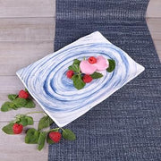 Elite Global Solutions D1281RC-ND Rectangular Plate, 12 1/8" x 8 1/2" x 1 3/8" h., Melamine, Navy Design (Pack of 6)