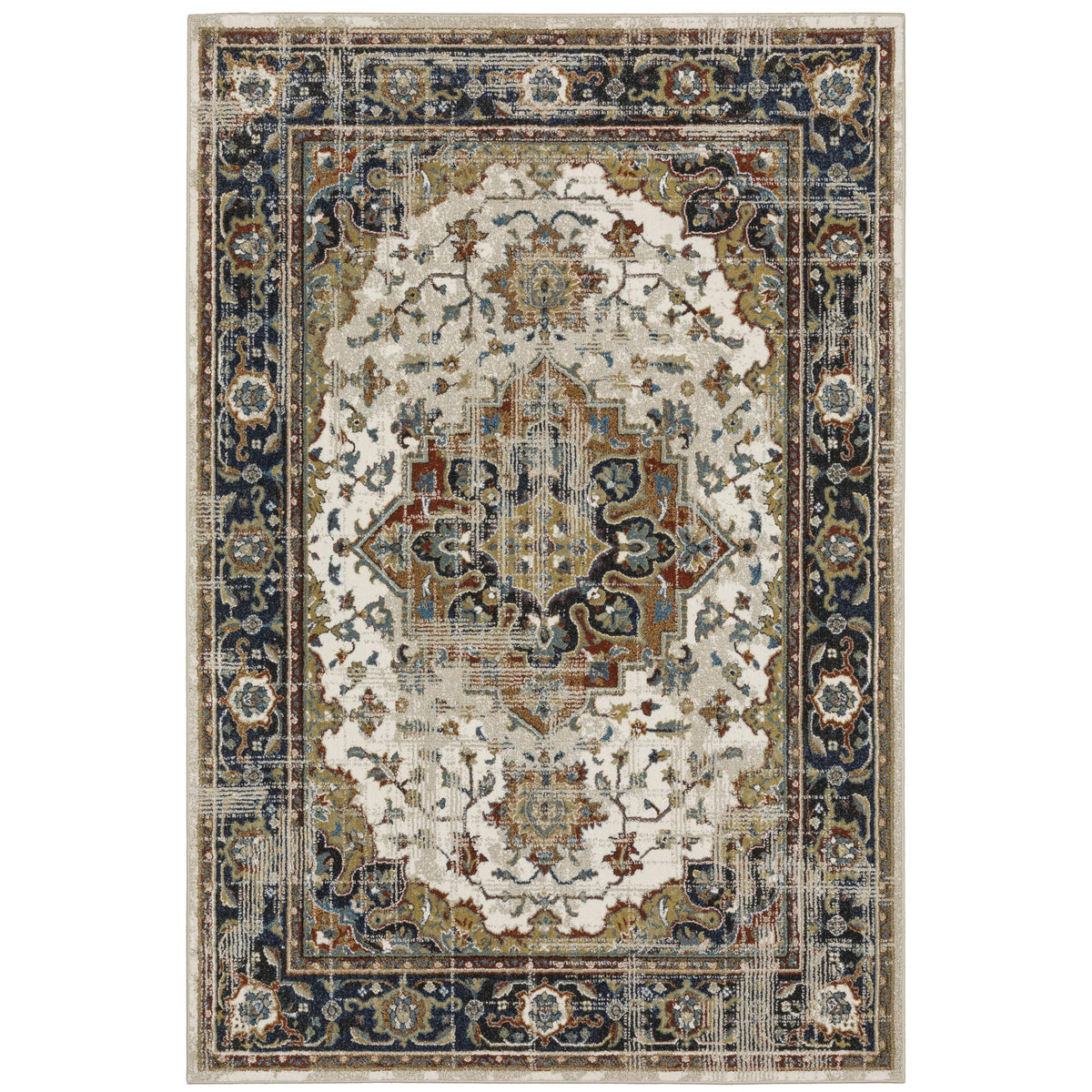 Venice / 54X by Oriental Weavers – 7'10" x 10', Polypropylene, Beige/ Blue, Model V054X8240305ST