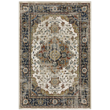Venice / 54X by Oriental Weavers – 7'10" x 10', Polypropylene, Beige/ Blue, Model V054X8240305ST