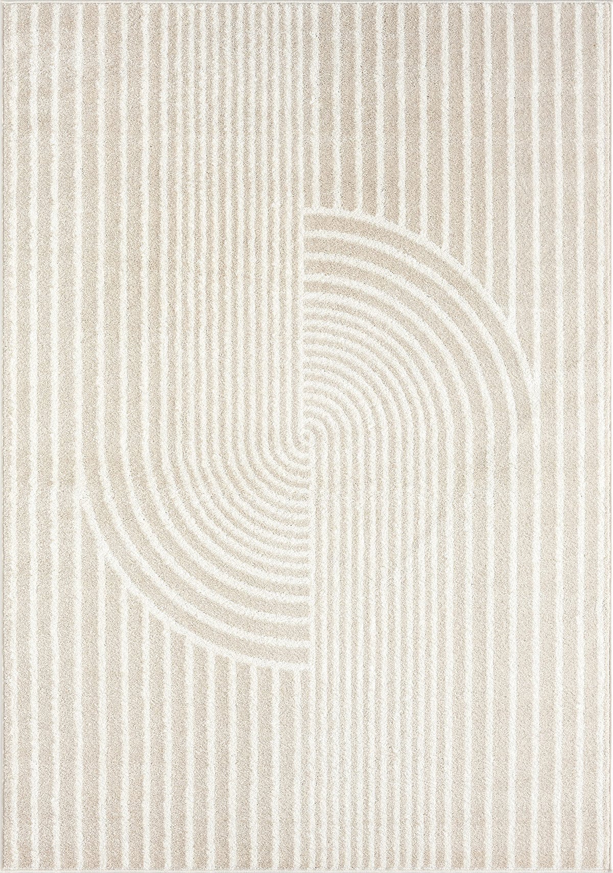 Area Rug for Living Room -Nuevo 9' x 12' Beige Arch Pattern Area Rug by Abani – 9' x 12' (Rectangular), Polypropylene, Cream, Model NUE150A-9