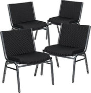 Flash Furniture Hercules Big & Tall Fabric Stack Chair, Black, 4-Pack | Fabric Upholstery, Durable Construction, Commercial Use, 1000 LBS. Weight Capacity
