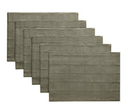 ZeeMart Linen Plaid Placemats, 13 x 19 Inch, Set of 6 Olive