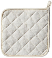 8" x 8" White/Gray Cotton Pot Holder (Set of 12) by Winco – Medium, Cotton, Ivory, Gray, Model PH-8B