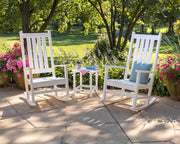 Vineyard 3-Piece Rocking Set (Teak) by Polywood – 34 inches (W) x 74 inches (L) x 45.88 inches (H), Plastic, Teak, Pack of 3, Model PWS355-1