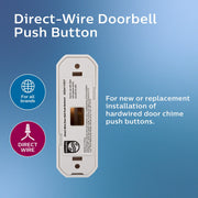 Direct Wire Push Button Doorbell by Philips – Doorbell Replacement, White, Model DES4111R/27