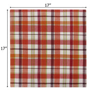 Cotton Craft Harvest Plaid Cloth Napkins, 17 x 17 Inches, Set of 12
