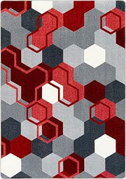 Joy Carpets Kid Essentials Team Up Red 3'10" x 5'4" Area Rug